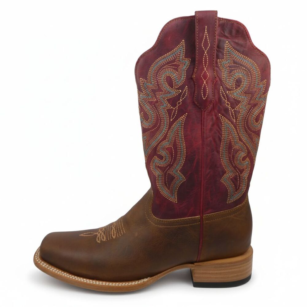 J.B. Dillon Men's US 11 Reserve Cooper Cowboy Boots Leather Red Brown JBRP3210